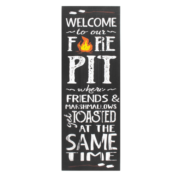 Welcome to the Firepit Outdoor Canvas Art Print - 16x48