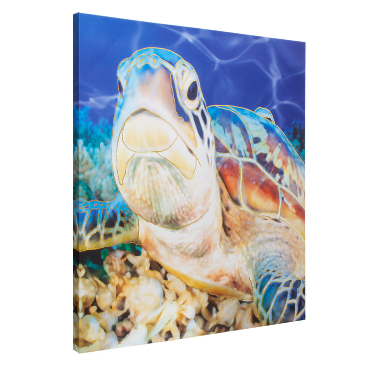 Sea Turtle Outdoor Canvas Art Print - 35x35