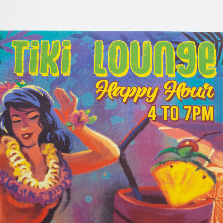 Tiki Lounge Sign Outdoor Canvas Art Print - 24x36