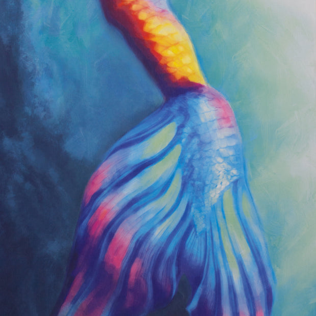 Mermaid Tail Outdoor Canvas Art Print - 16x48