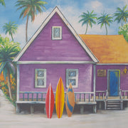 Coastal Cabins Crop Outdoor Canvas Art Print - 16x48