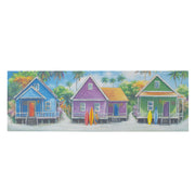 Coastal Cabins Crop Outdoor Canvas Art Print - 16x48