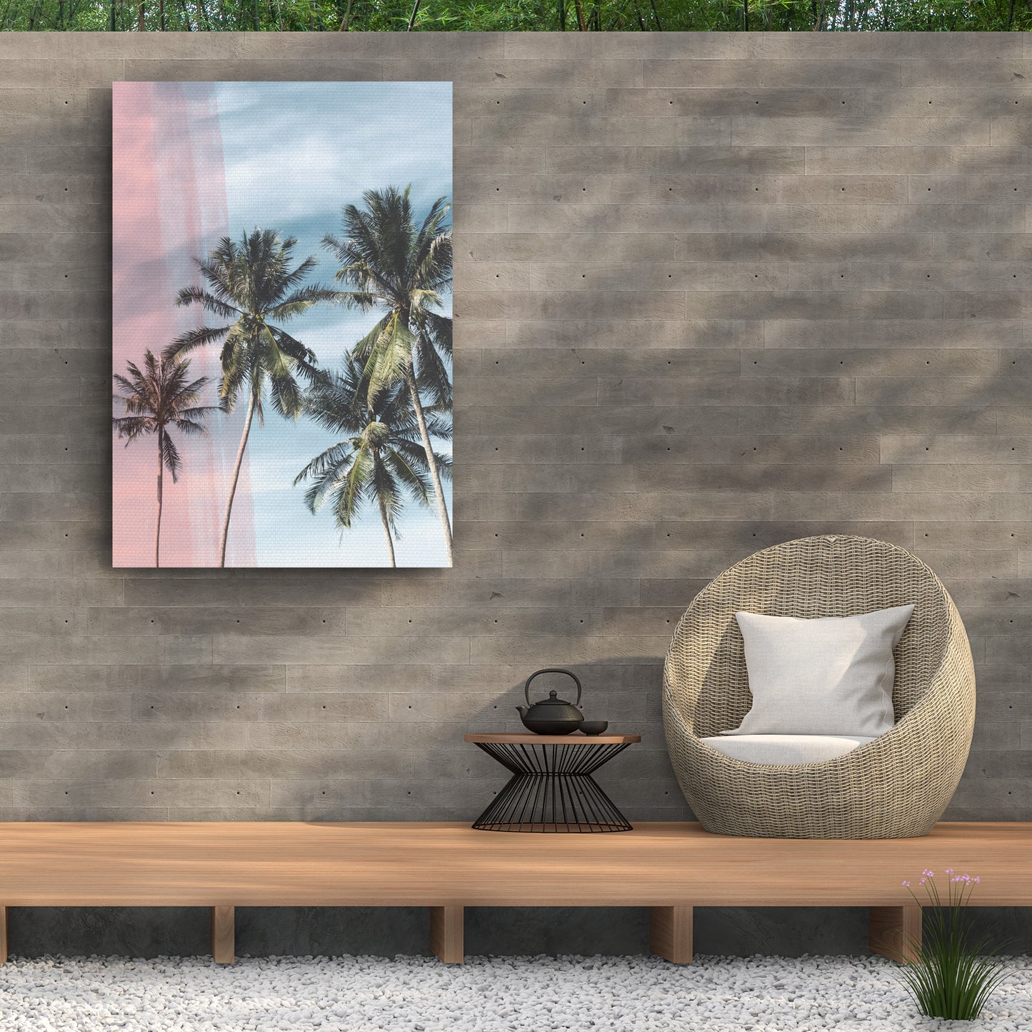 Tropical Palm Trees Outdoor Canvas Art Decor Print - 28x40