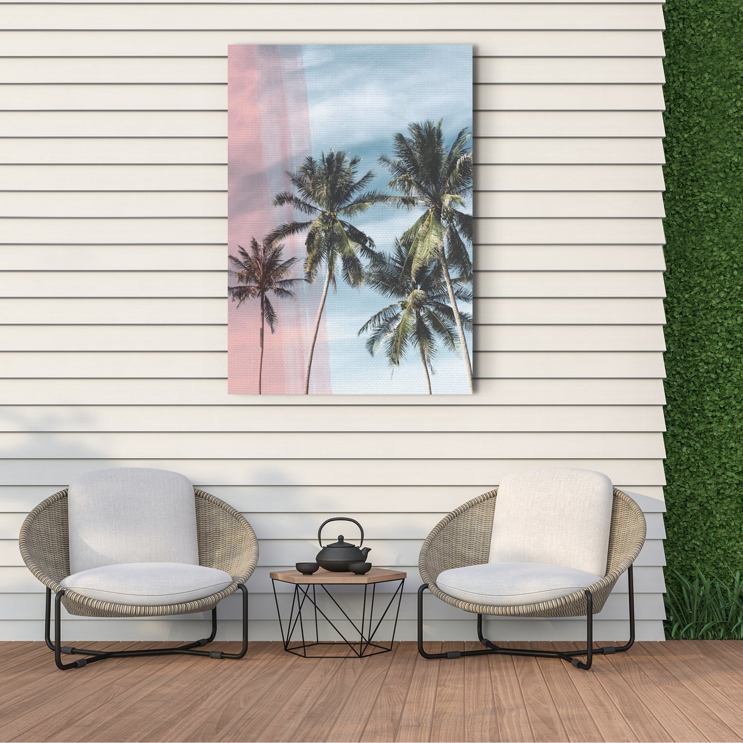 Tropical Palm Trees Outdoor Canvas Art Decor Print - 28x40
