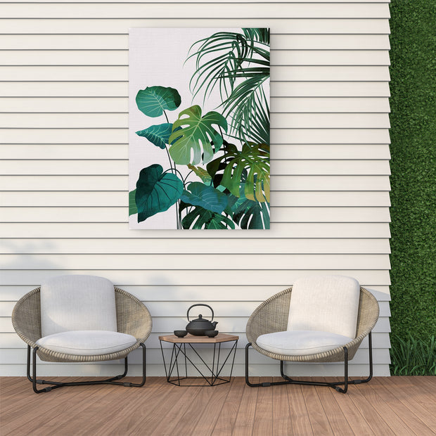 Tropical Leaves Outdoor Canvas Art Decor Print - 28x40