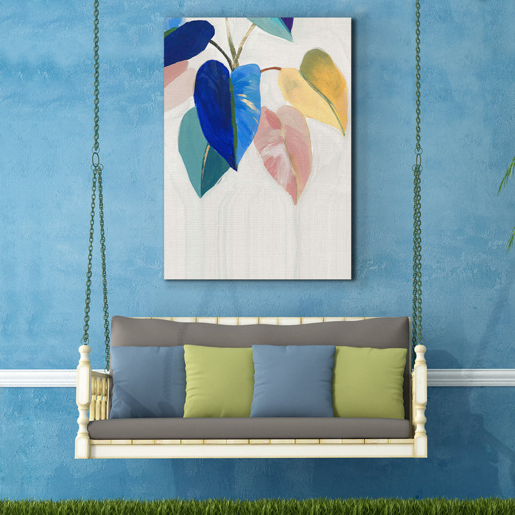 Modern Tropical Plants Outdoor Canvas Art Print - 28x40