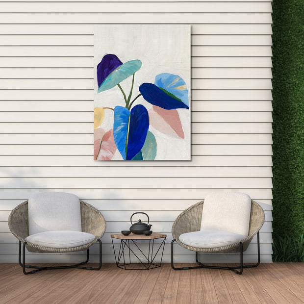 Abstract Tropical Plants Outdoor Canvas Art Print - 28x40