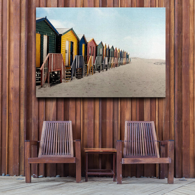 Coastal Cabanas Outdoor Canvas Art Decor Print - 28x40