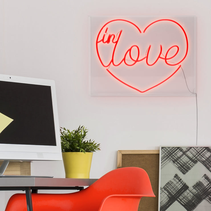 In Love Heart Neon Acrylic Box LED Sign