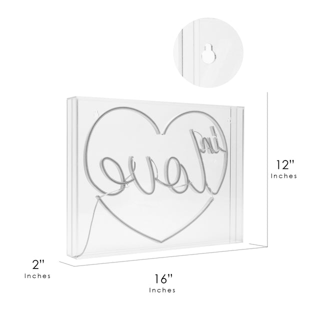 In Love Heart Neon Acrylic Box LED Sign
