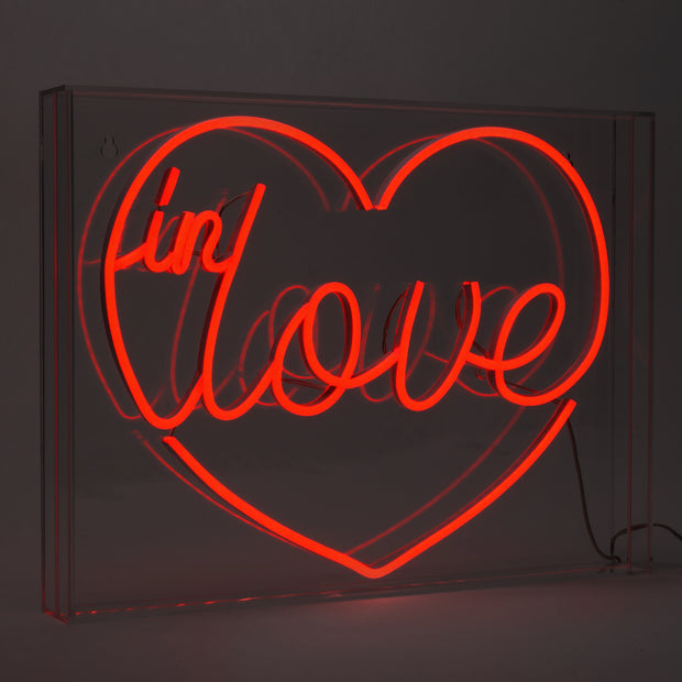 In Love Heart Neon Acrylic Box LED Sign