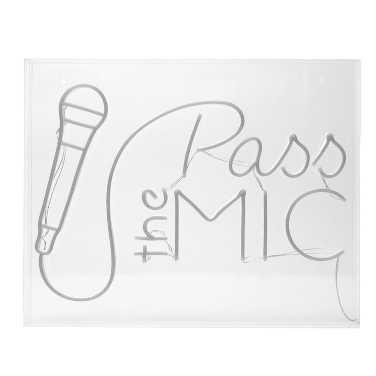Pass the Mic Neon Acrylic Box LED Sign