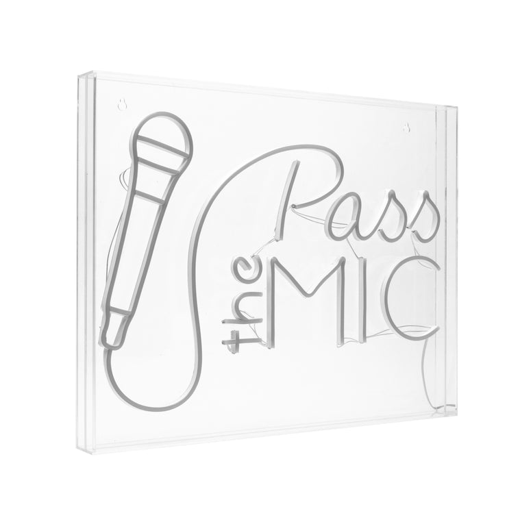Pass the Mic Neon Acrylic Box LED Sign