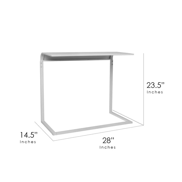 White Portable & Compact C-Shaped Desk