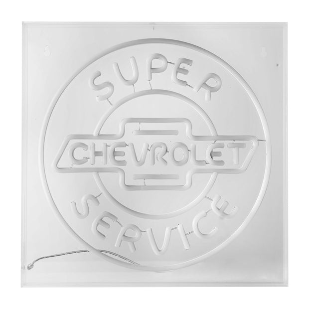 Licensed Chevrolet Super Service Acrylic LED Wall Decor Sign - 16" x 16"