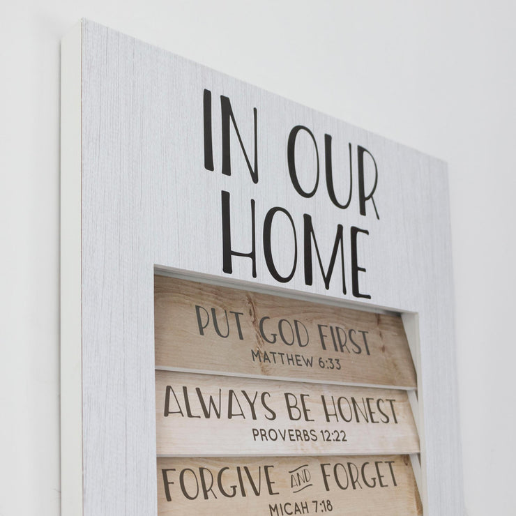 In Our Home Inspirational Shutter Window Plaque