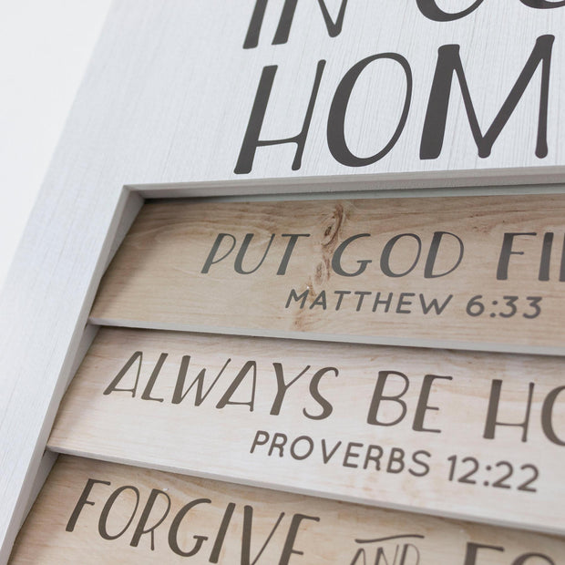 In Our Home Inspirational Shutter Window Plaque
