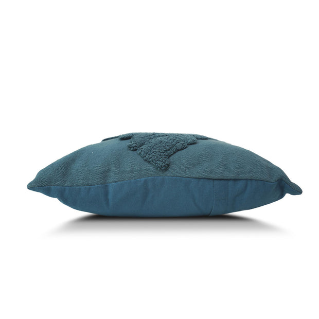 Hand-Woven Blue Boho Moroccan Decorative Throw Pillow - 17.5" x 17.5"