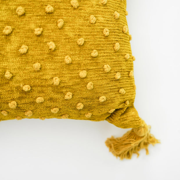 Hand-Woven Yellow Boho Moroccan Decorative Throw Pillow - 19.5" x 12"
