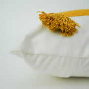Hand-Woven Yellow & White Boho Moroccan Decorative Throw Pillow 19x19