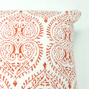 Hand-Woven Red & White Boho Decorative Throw Pillow - 17" x 17.5"
