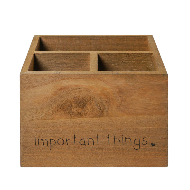 Addie Joy Important Things 3-Opening Desk Organizer - Wood Wash