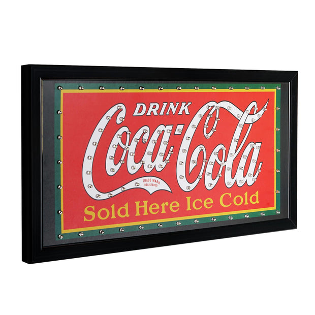 Licensed Coca Cola Framed Flashing LED Marquee Wall Sign (19"x10")