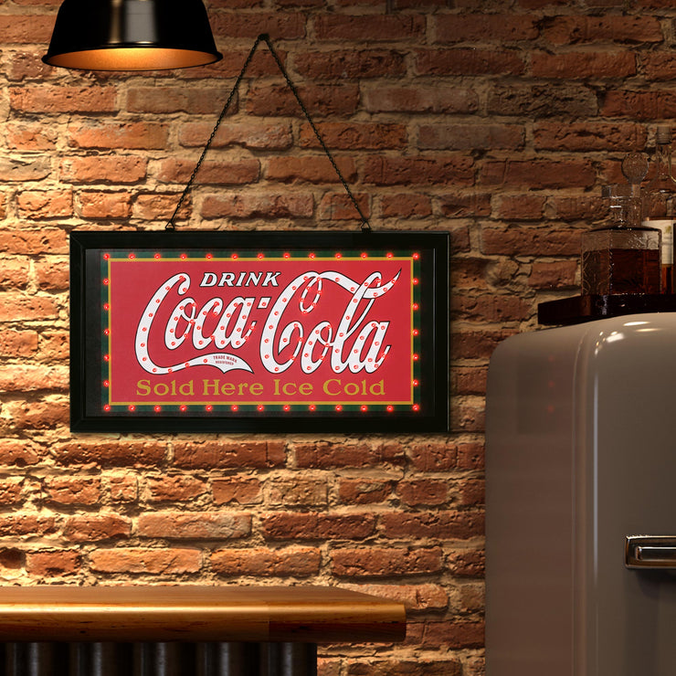 Licensed Coca Cola Framed Flashing LED Marquee Wall Sign (19"x10")
