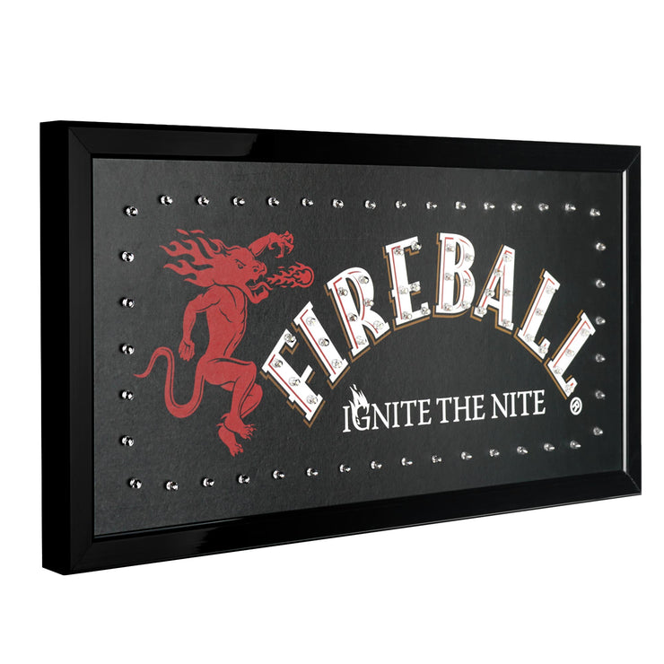 Licensed Fireball Framed Flashing LED Marquee Wall Sign (19"x10")