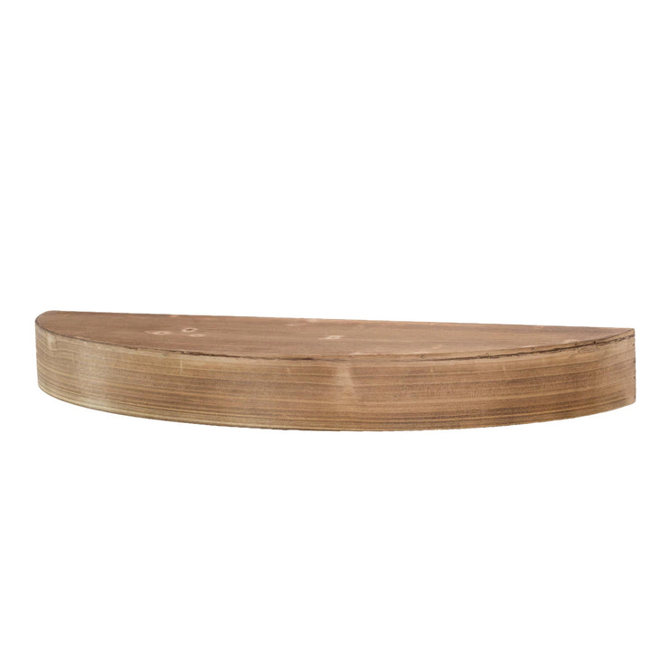 Small Round Wood Floating Wall Shelf - Brown