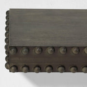Large Rustic Beaded Wood Floating Wall Shelf - Black