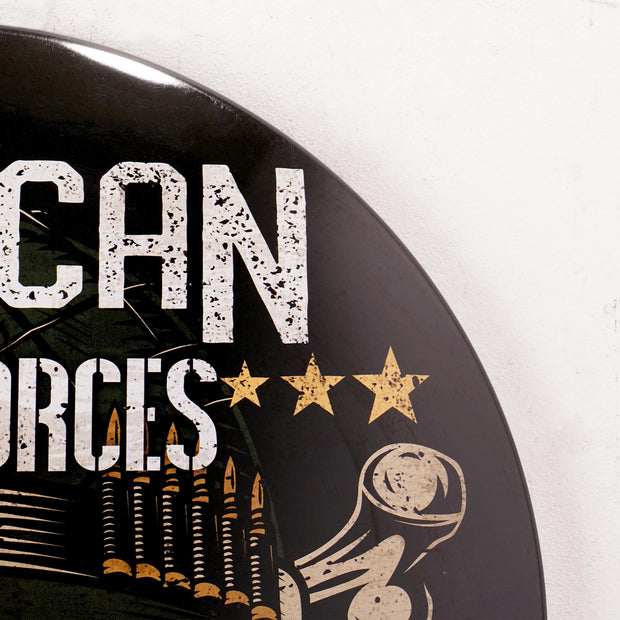 American Armed Force Dome Metal Sign - 15.5"