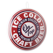 Ice Cold Beer Craft Dome Metal Sign - 15.5"