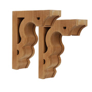 Natural Distressed Wood Corbel Wall Shelf Brackets (Set of 2)