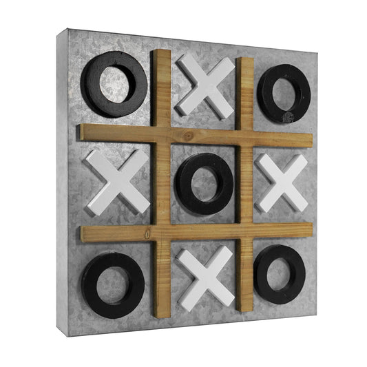Magnetic Tic Tac Toe Wall Game Board - Black & White (15" x 15")