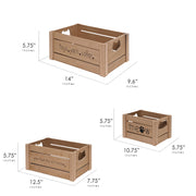 Addie Joy Cat-Themed Decorative Wood Crate Set of 3