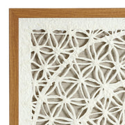 Handmade Framed Natural Rice Paper and Linen Wall Decor, Cream - 23.5"x23.5"