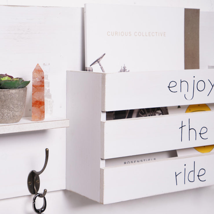 Addie Joy Bike Decorative Mail Organizer - Distressed White