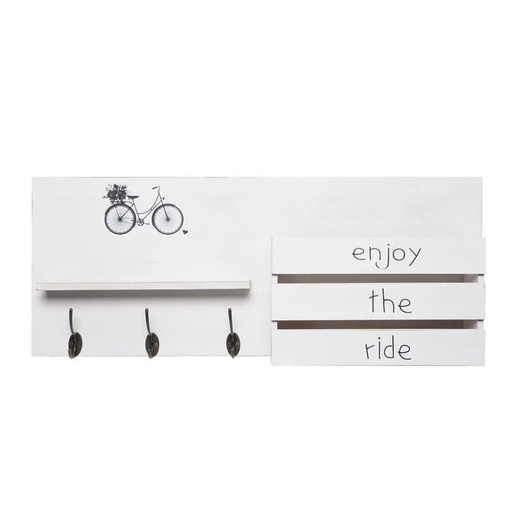 Addie Joy Bike Decorative Mail Organizer - Distressed White