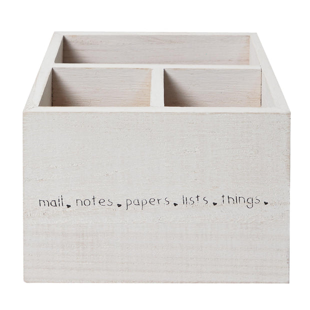 Addie Joy Mail, Notes, Papers, Lists, Things 3-Opening Desk Organizer - Grey Wash
