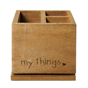 Addie Joy My Things 3-Opening Rotating Desk Organizer - Wood Wash