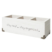 Addie Joy Stay Neat Stay Organized Rectangle 3-Opening Desk Organizer - White Wash