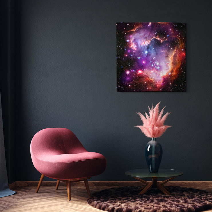NASA Magellanic Cloud Glossy Lacquer Canvas Wall Art Print - 30" x 30"