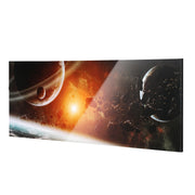 Solar System Glossy Lacquer Canvas Wall Art Print Panel - 48" x 18"