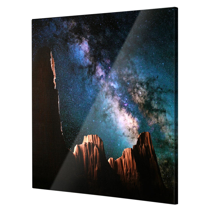 Starscape Canyon Evening Sky Glossy Canvas Wall Art Print - 30" x 30"