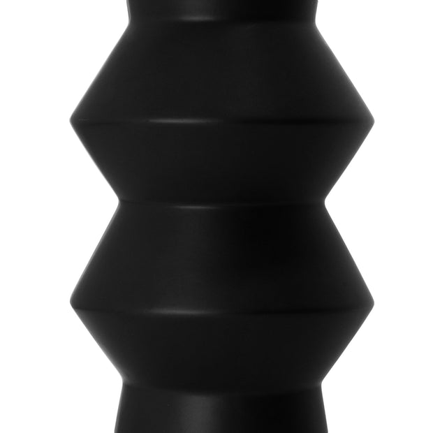Contemporary Black Shaped Ceramic Vase 11"