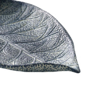 Blue Resin Leaf Decorative Tabletop Tray, Small (7.5")
