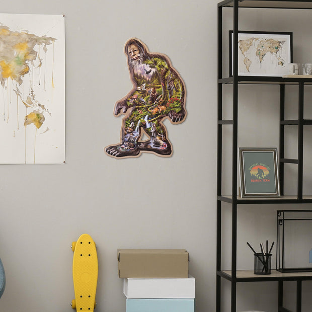 Bigfoot Collage Embossed Shaped Metal Sign - 19.5" x 12.9"