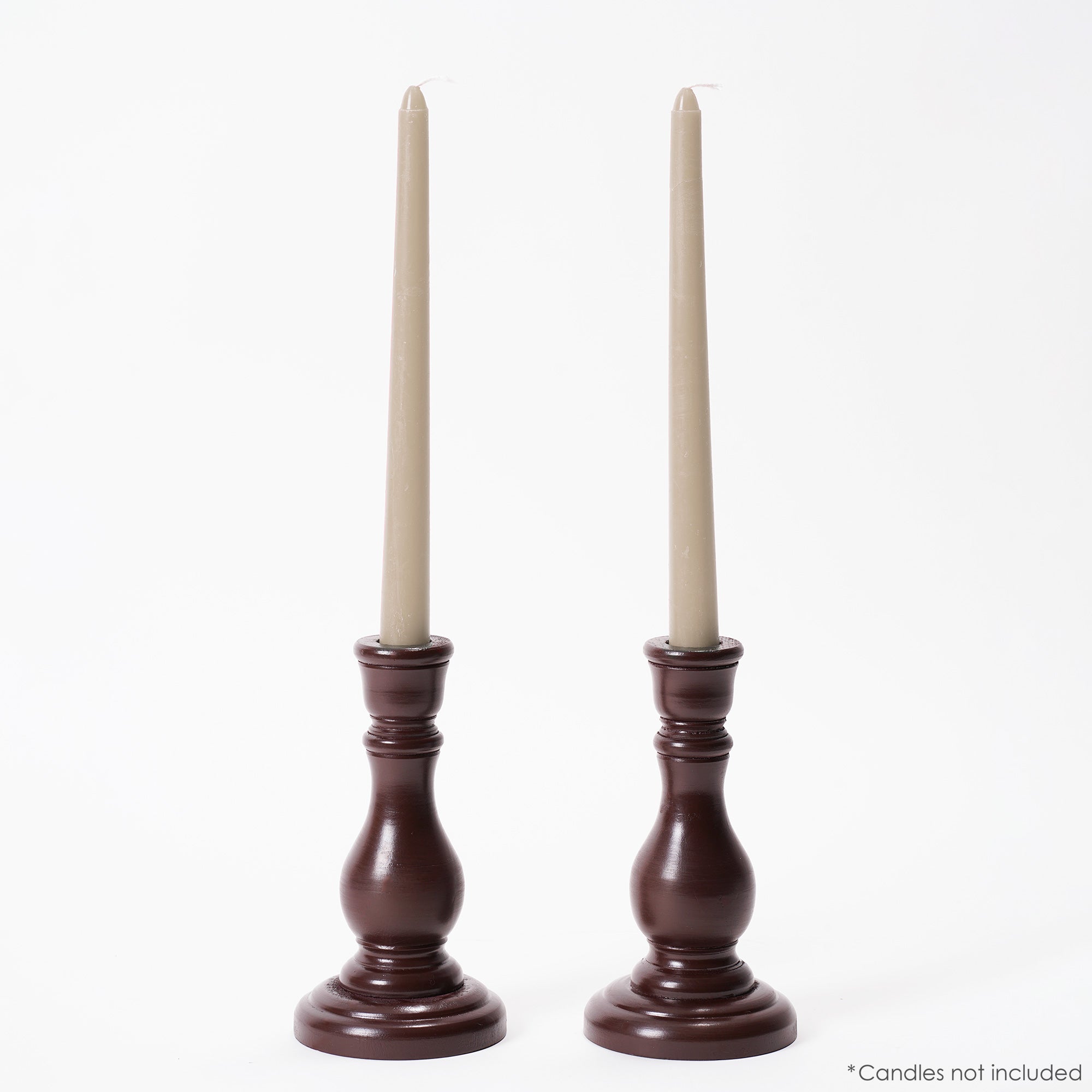 Vintage Set of 2 Boho buy Farmhouse Brown Wood Taper Candle Holders Cup Spindles