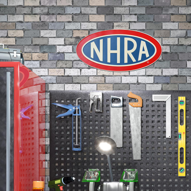 NHRA Logo Embossed Shaped Metal Wall Sign - 22.5" x 11"